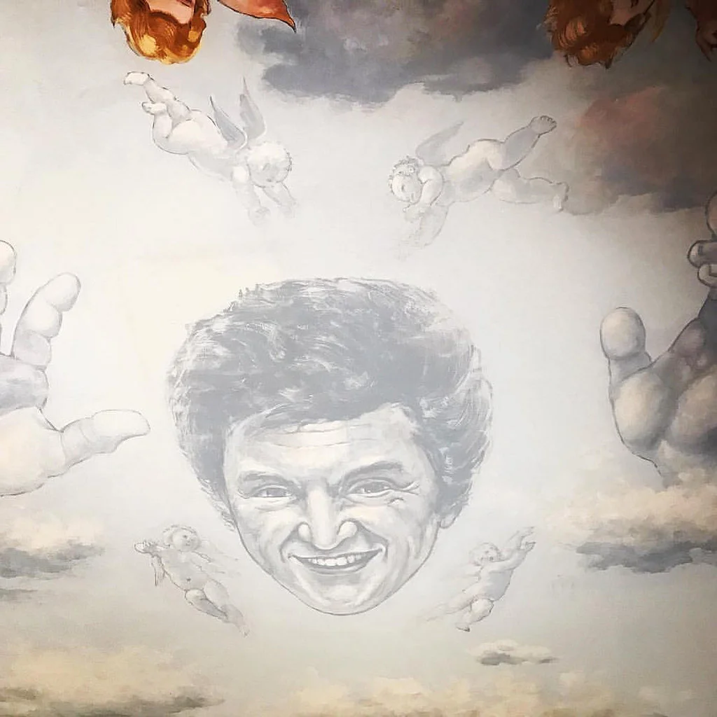 On the bathroom ceiling