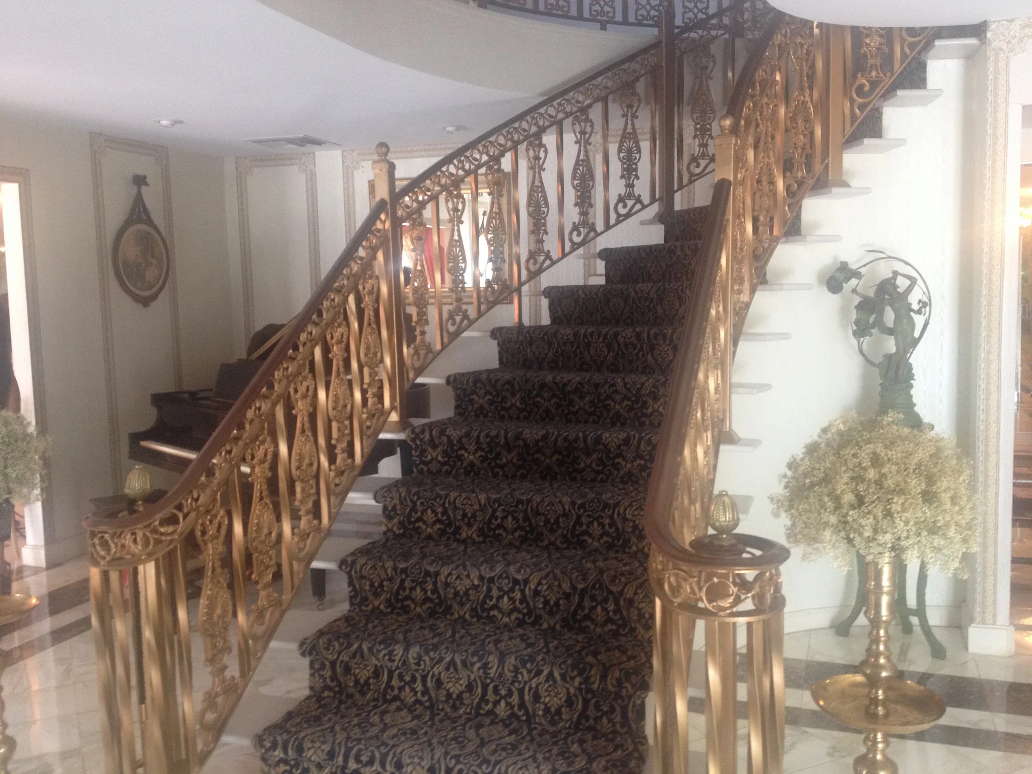 This staircase was transported in one piece from a can-can club in Paris