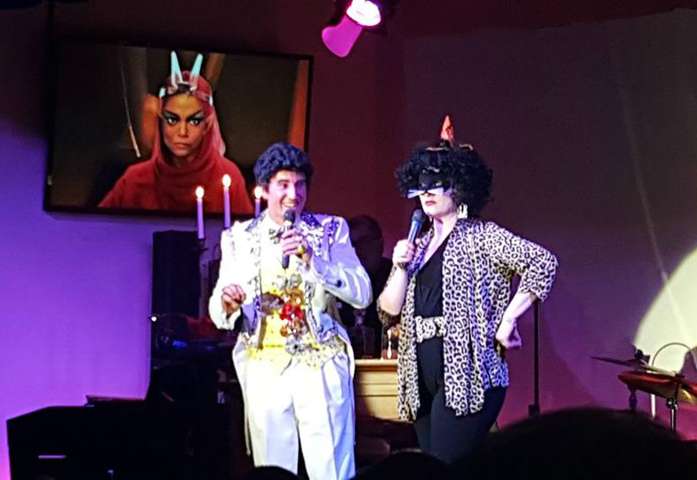 Liberace (David Saffert) & Eartha Kitt (Jillian Snow Harris) at the Tony Starlight Showroom