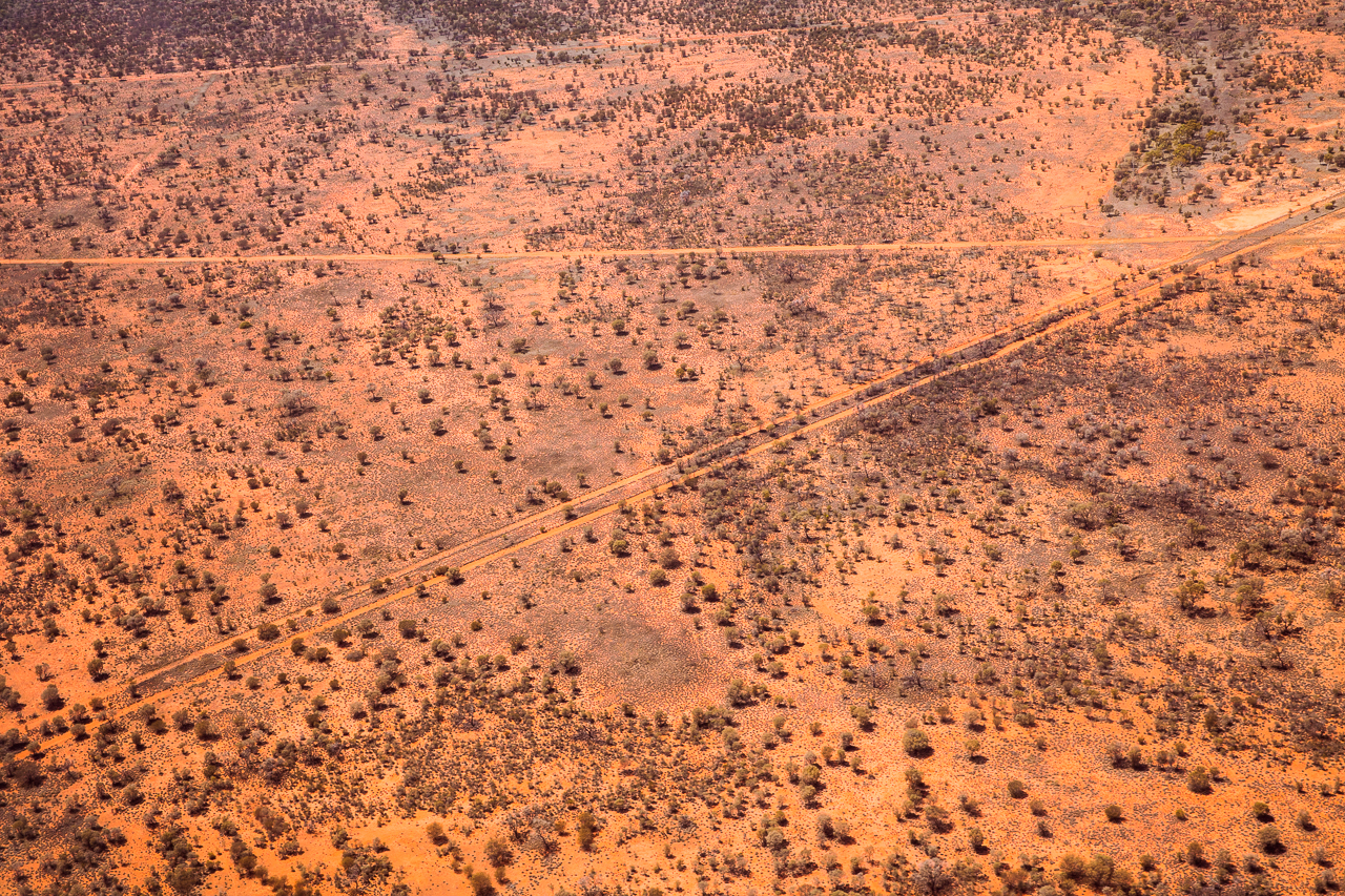 The red landscape of Alice Springs, taken from the plane just before I landed