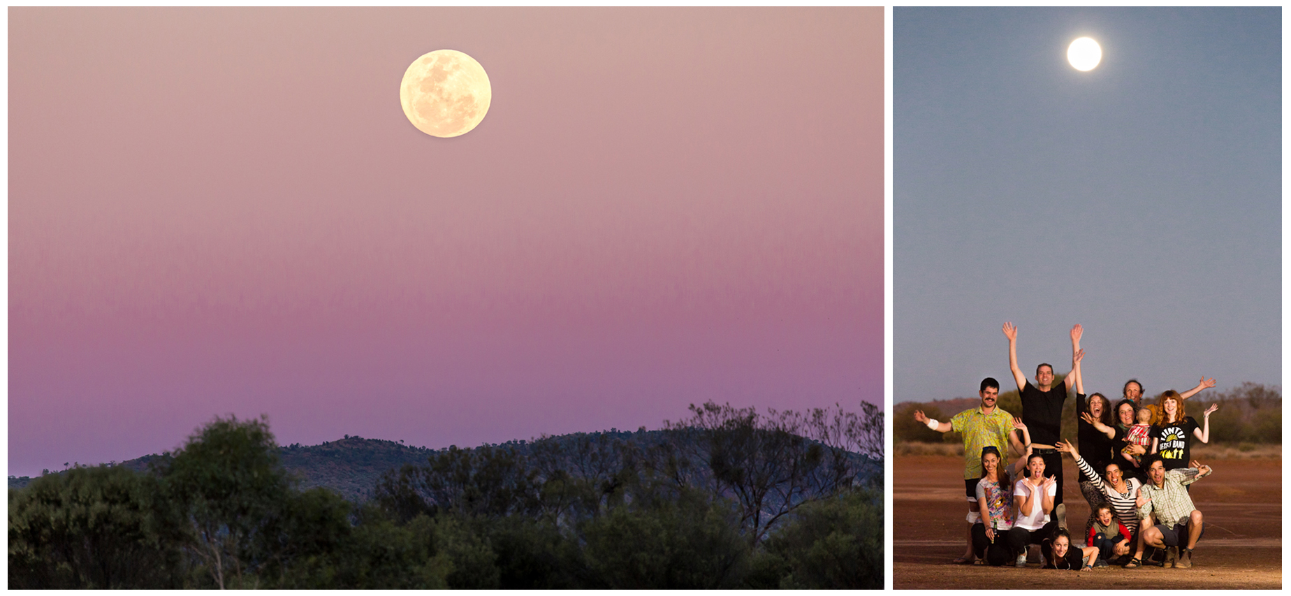 The biggest moon in fifty years rising over the red centre
