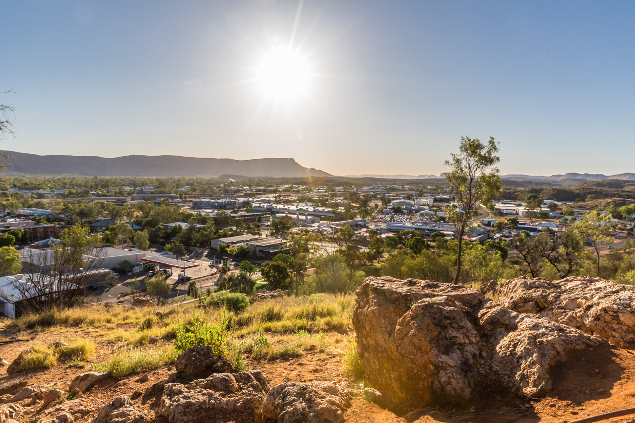 The view over Alice Springs on my way to the top of ANZAC Hill