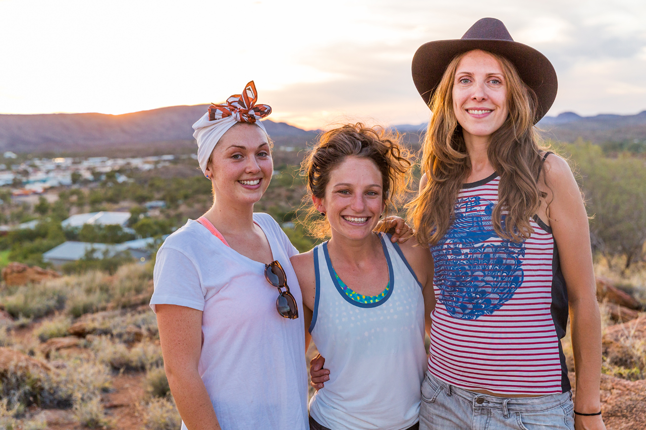 My housemates Sophie, Kat, and Laura at the top of Spencer Hill