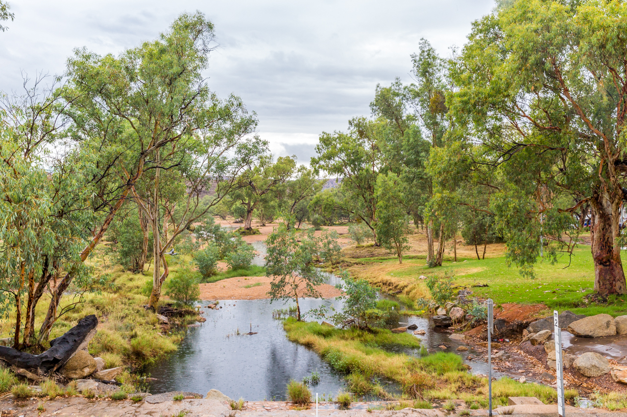 Water in the Todd River on Thursday