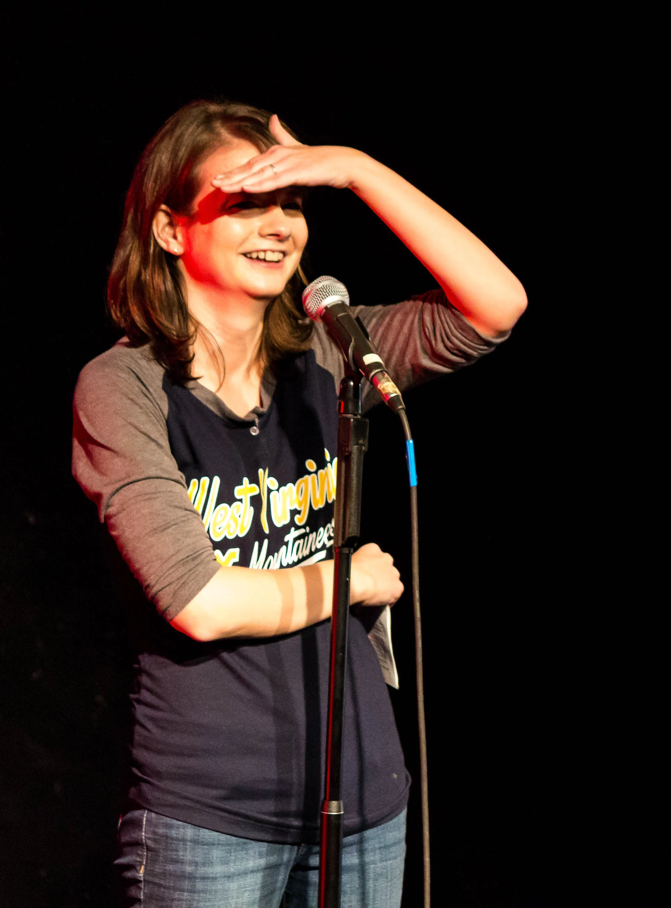 Our Artistic Director, Erin Barker, searches the crowd...