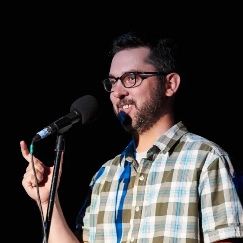 David Evans tells his story at Tranzac in Toronto in September 2017. Photo by Ally Chadwick.