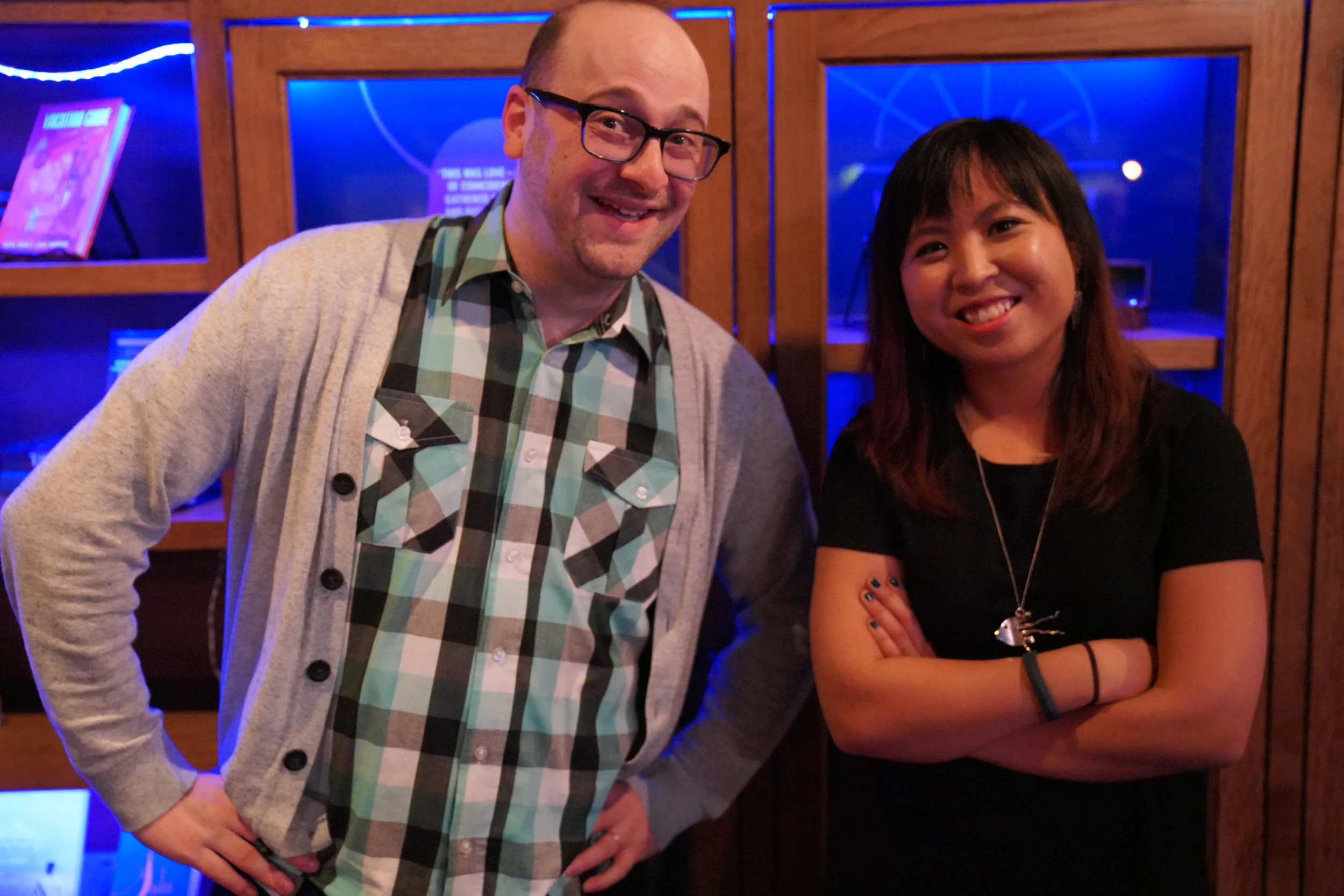 Josh Gondelman with Story Collider St. Louis producer Eli Chen, also a science reporter for St. Louis Public Radio.