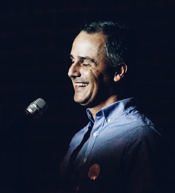 Marco Quesada shares his story in Washington, DC, in November 2017, after a three-day Story Collider workshop.