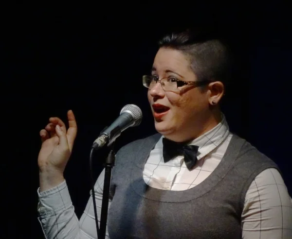Jennifer Colbourne shares her story at the Burdock Music Hall in Toronto. Photo by Chelsea Humphries.