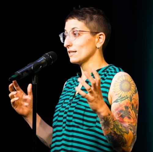 Rasha Khoury of Doctors Without Borders tells her story at Caveat last June. Photo by Zhen Qin.