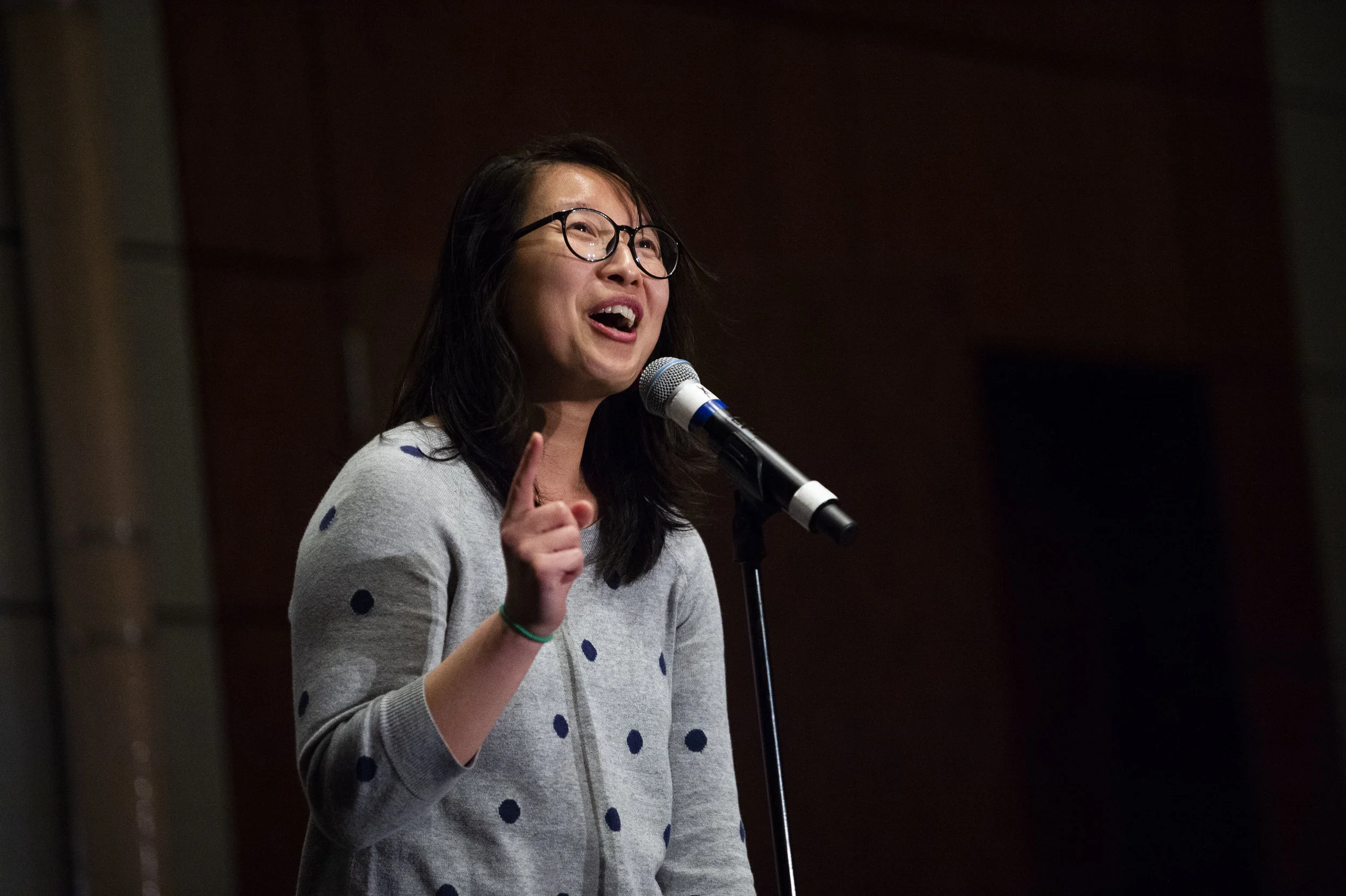 Kitty Yang shares her story with us at our show down in partnership with the American Mathematical Society (AMS) in January 2019. Photo by Lisa Helfert.