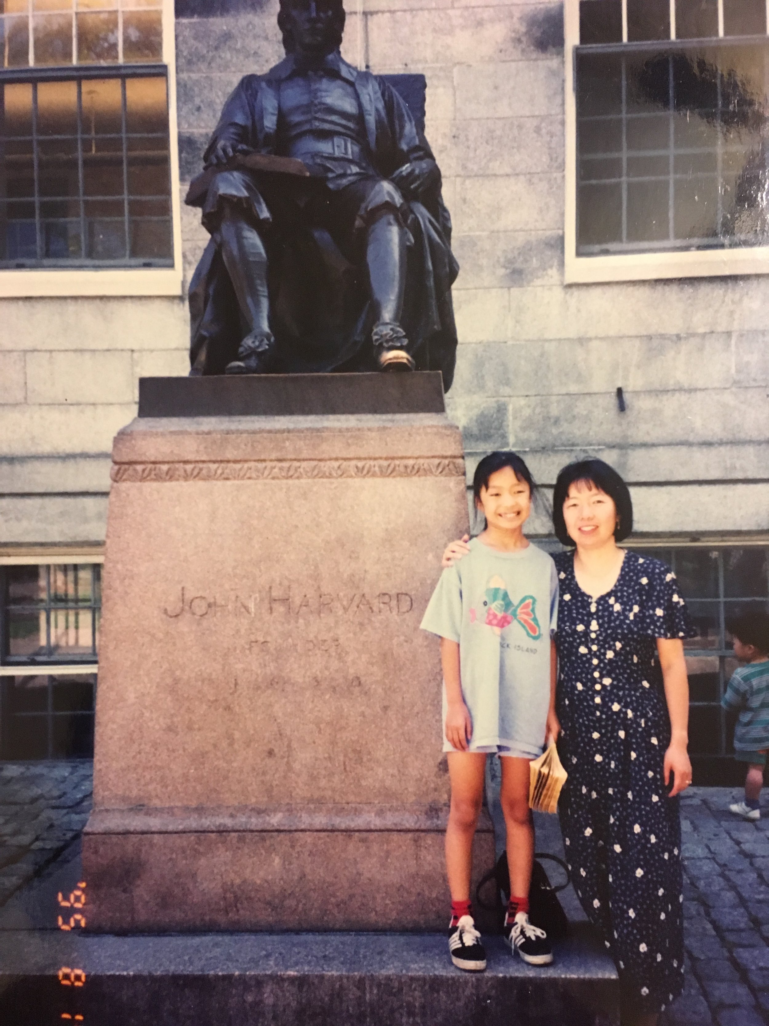  “My mom and me in Cambridge, MA, touring Harvard campus. I would return here as a postdoc&nbsp;20 years later.” - Caroline Hu 
