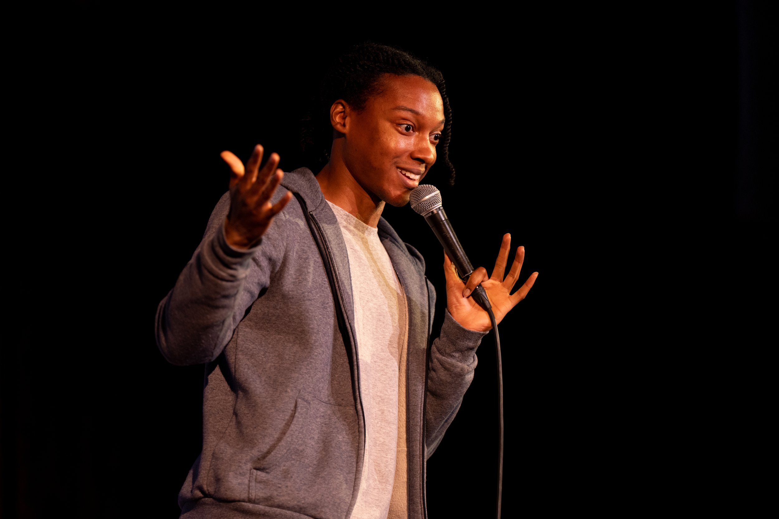  Comedian Josh Johnson share his story on stage at The Bell House in Brooklyn, NY. 