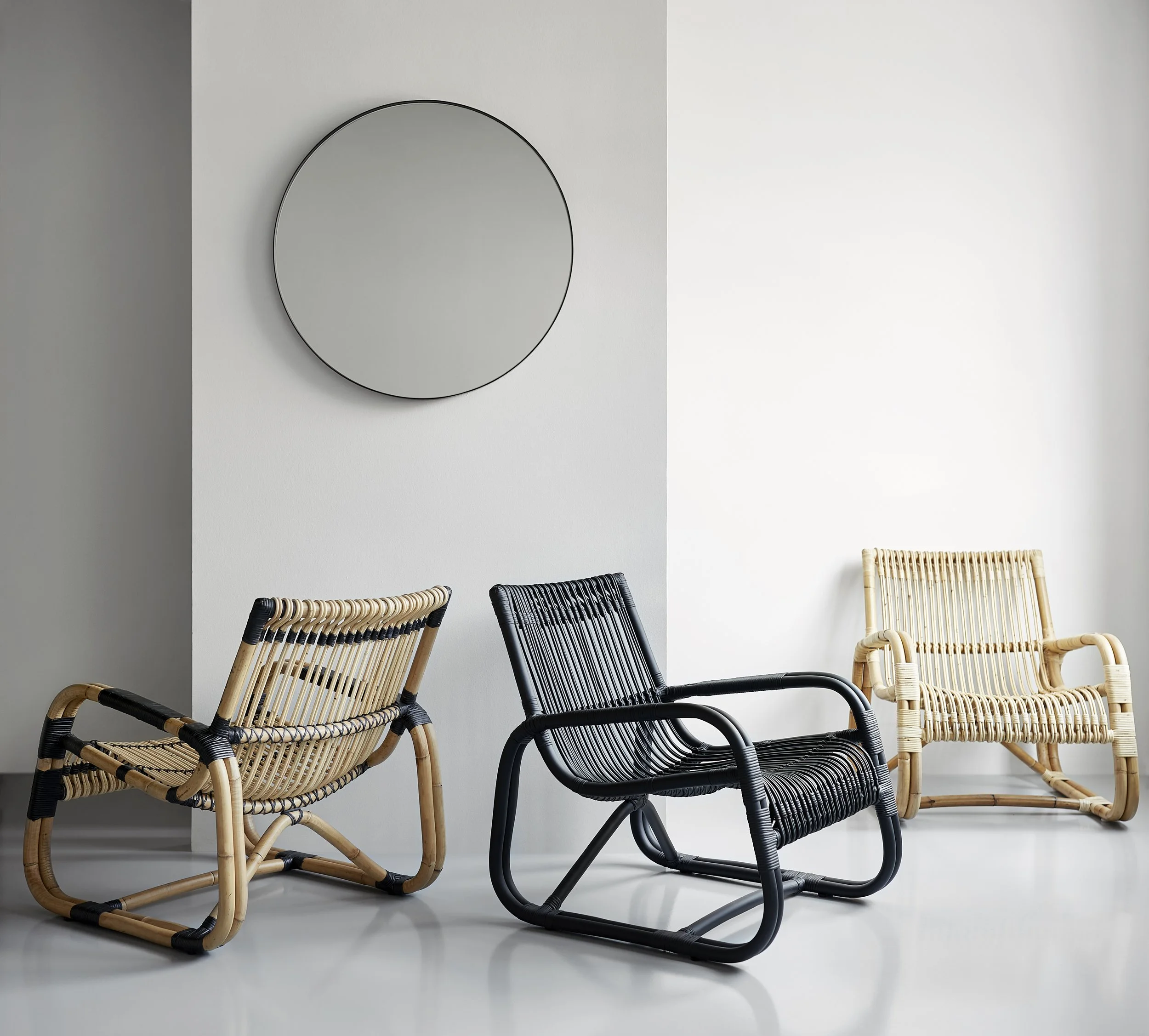 Black Round Wall Mirror, Curve Lounge Chairs copy.jpg