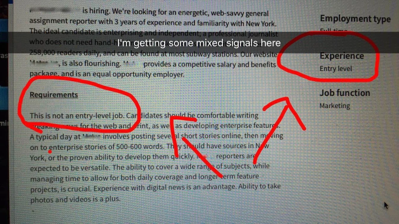Snapchats from the job application process