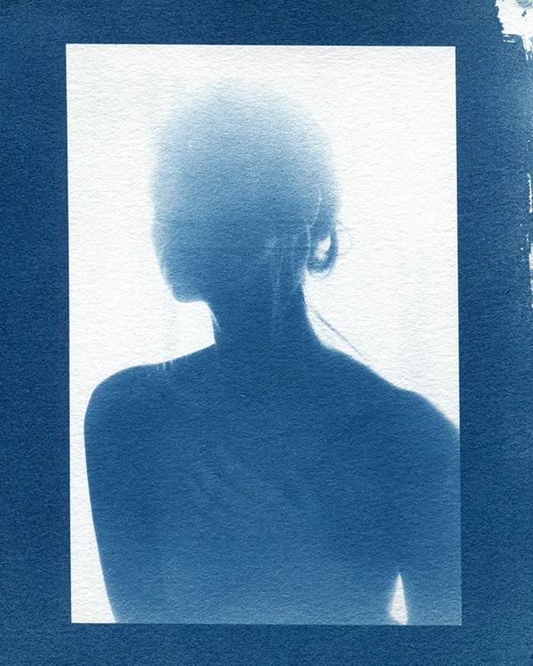  Self Portrait in Blue   Cyanotype on paper   4x5 