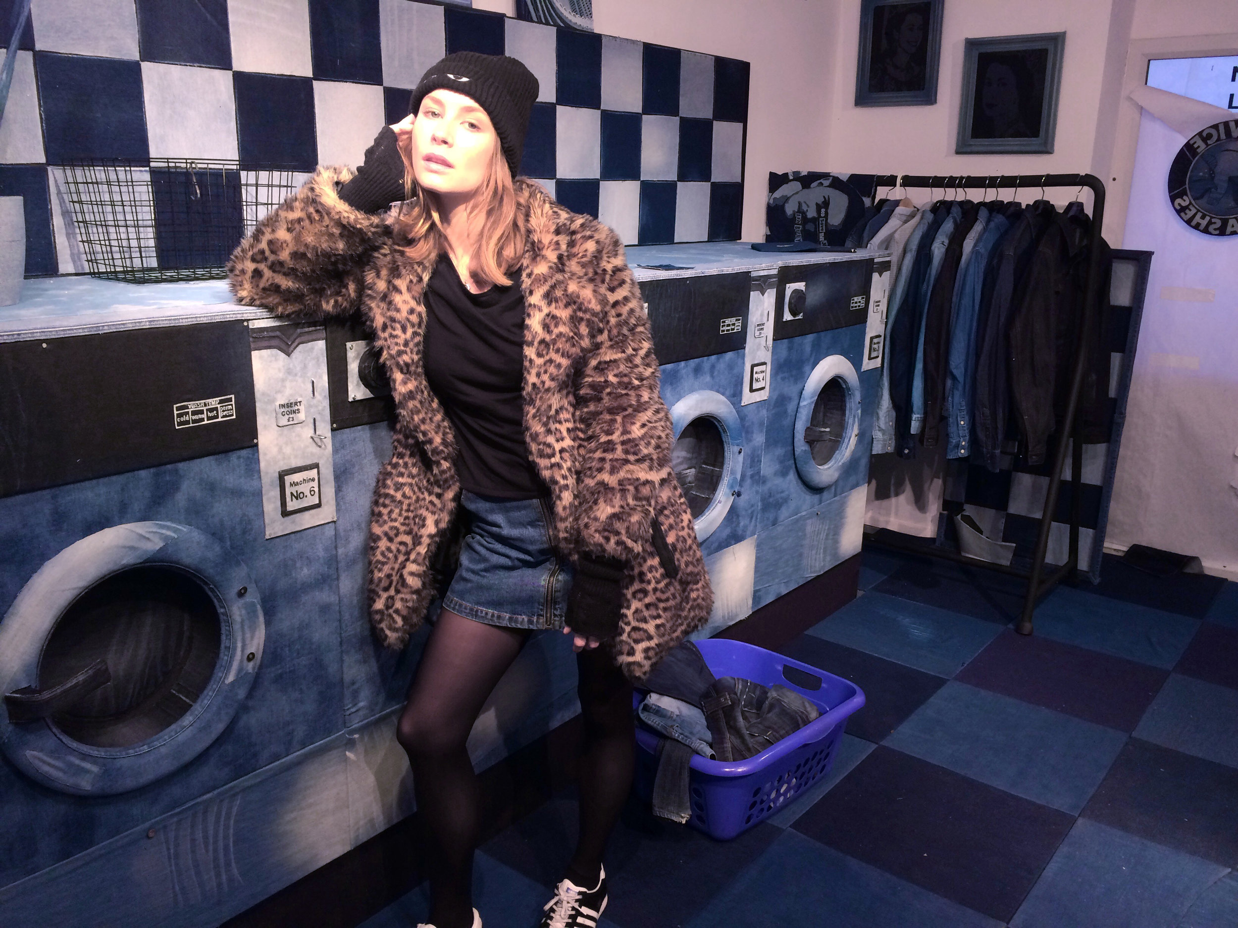 Actress Holly Weston in the Launderette Installation