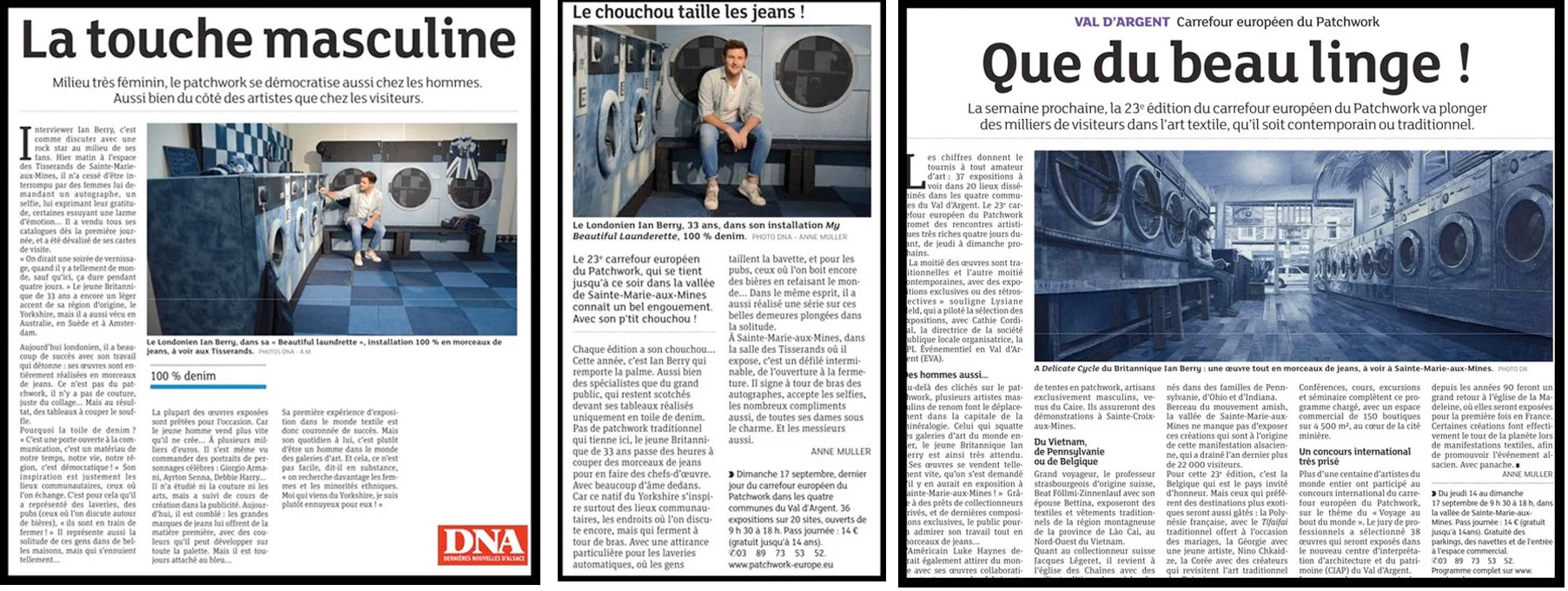 The Dernières Nouvelles d'Alsace wrote very highly about Ian's work. Desctibing his work and the attention he got - as well as being a male in this woman dominated world. For those who know French, this was a very nice phrase to be given.. 'Chaque édition a son chouchou... Cette année, c’est Ian Berry qui remporte la palme.'