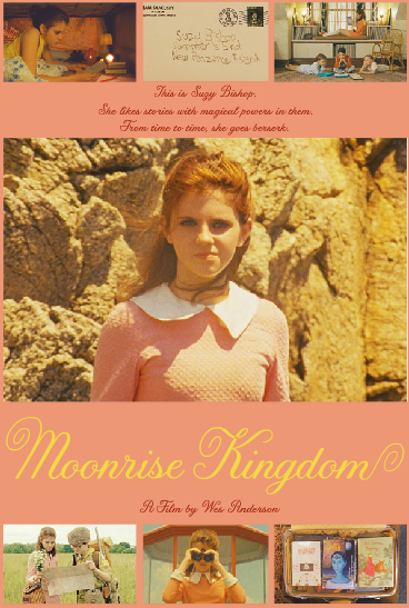 Got a Girl Crush On: Suzy Bishop
“She likes stories with magical powers in them. From time-to-time, she goes berserk.”
Living in NYC certainly has its perks–like getting to see movies in limited release before the rest of the country! I had such privilege last week of seeing the new Wes Anderson joint, Moonrise Kingdom , and already want to see it again as I’m still marinating on the overwhelming style (including the über talented Jessica Hische’s type !) and narrative.
But more exciting is the loner-cum-style-icon, 12-year-old Suzy Bishop and totally into the homage board Lox Papers created in her honor .