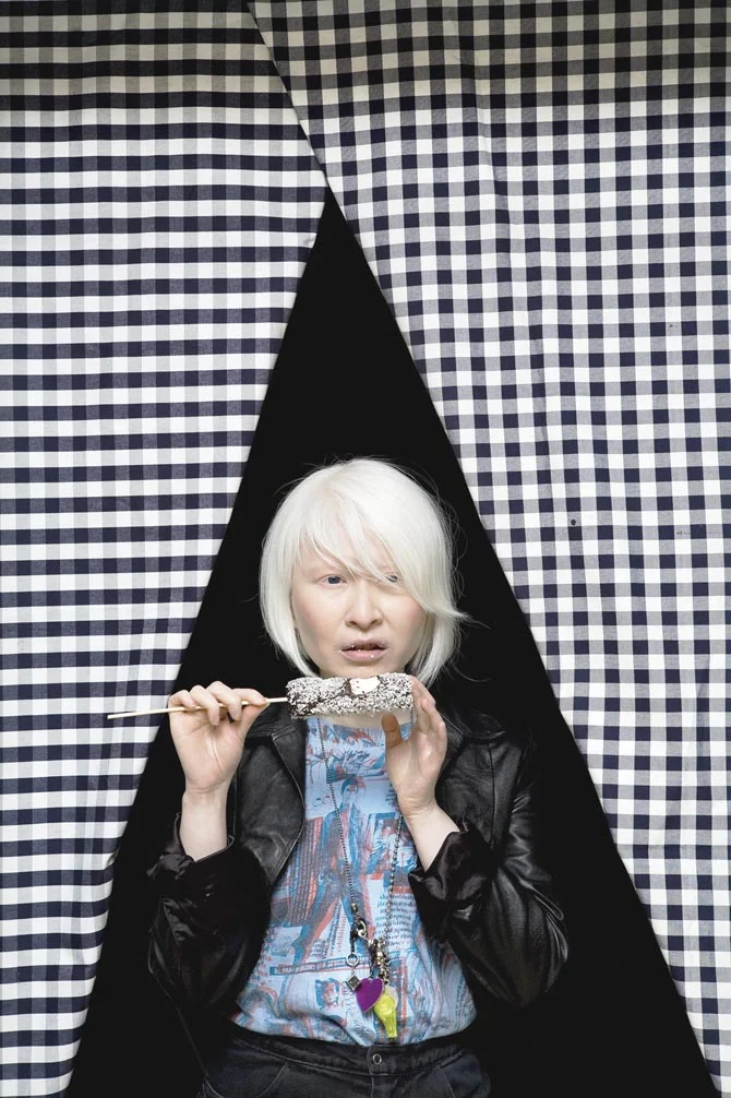 Got a Girl Crush On: Albino chinese model, Connie Chiu (shot by Camilla Stephan )
“I won a beauty contest my first year in Sweden. It’s called the Lucia, and it is in honor of an Italian saint whom no one except Sweden celebrates. Every little town here has their own local Lucia each year. But in Chinese culture, the polite thing is to say no thank you to such things. So that’s what I did!”
This piece is a must-view.