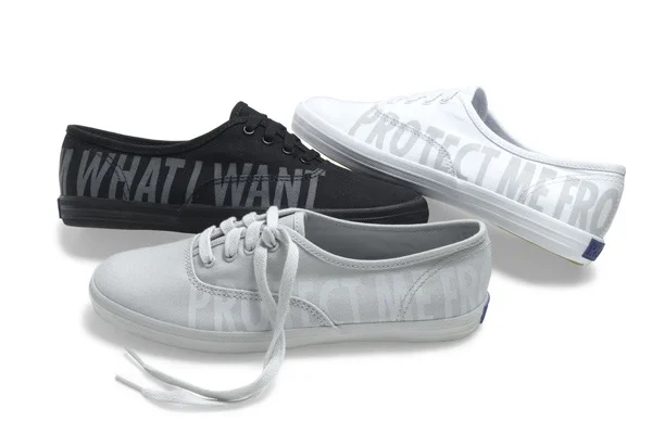 Got a girl crush on: Jenny Holzer for KedsWhitney In the latest “interesting collaborations” news, Keds has teamed up with the Whitney Museum of American Art and conceptual artist/wordsmith/master of brevity Jenny Holzer to release the KedsWhitney Collection . The shoes come in two styles, black and white, and all the proceeds go toward the museum. You can get them at bloomingdales.com and keds.com for $70-75 a pop.
See also: At Home with Jenny Holzer
(via Refinery29 )