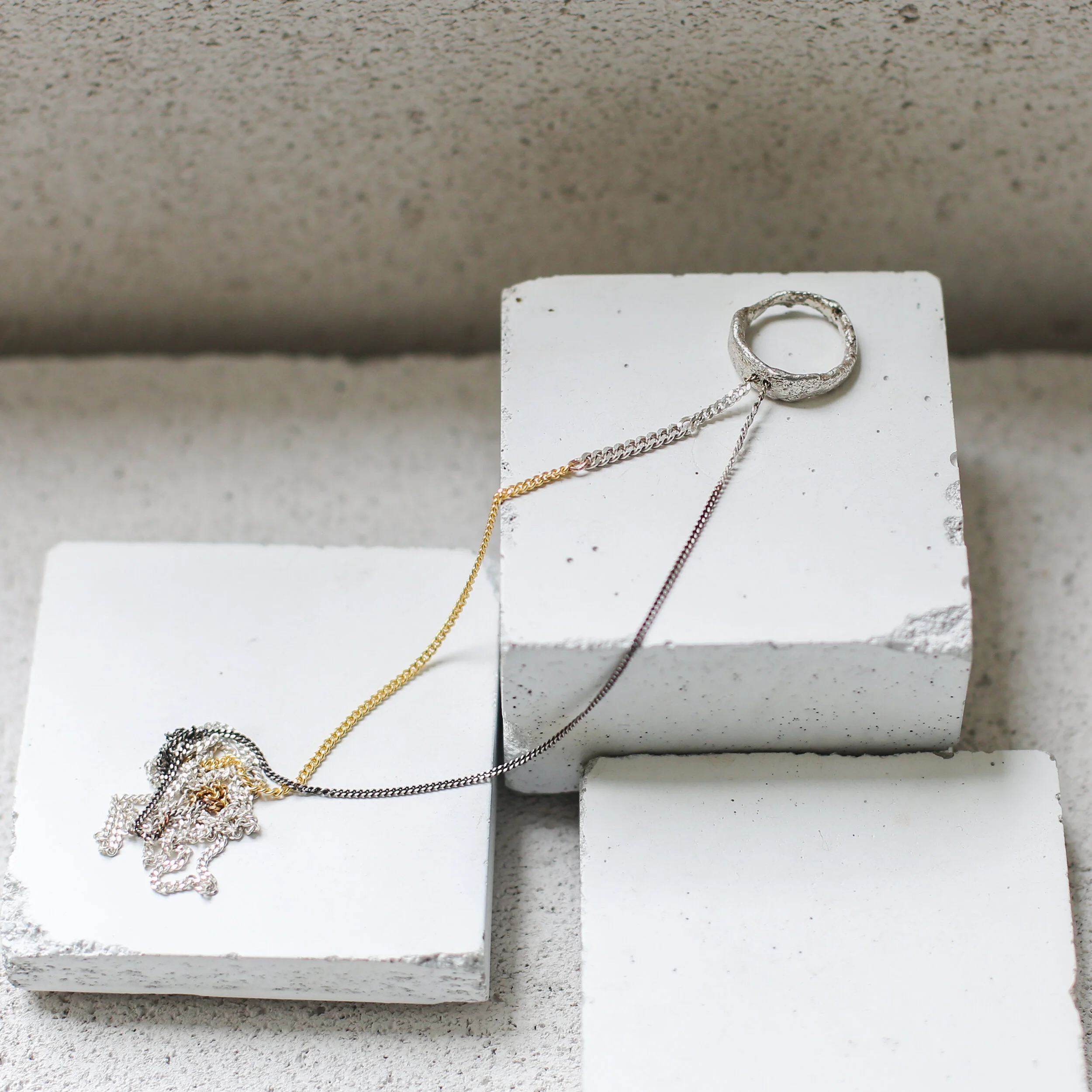 'SILVER LINING' Ring Necklace #4