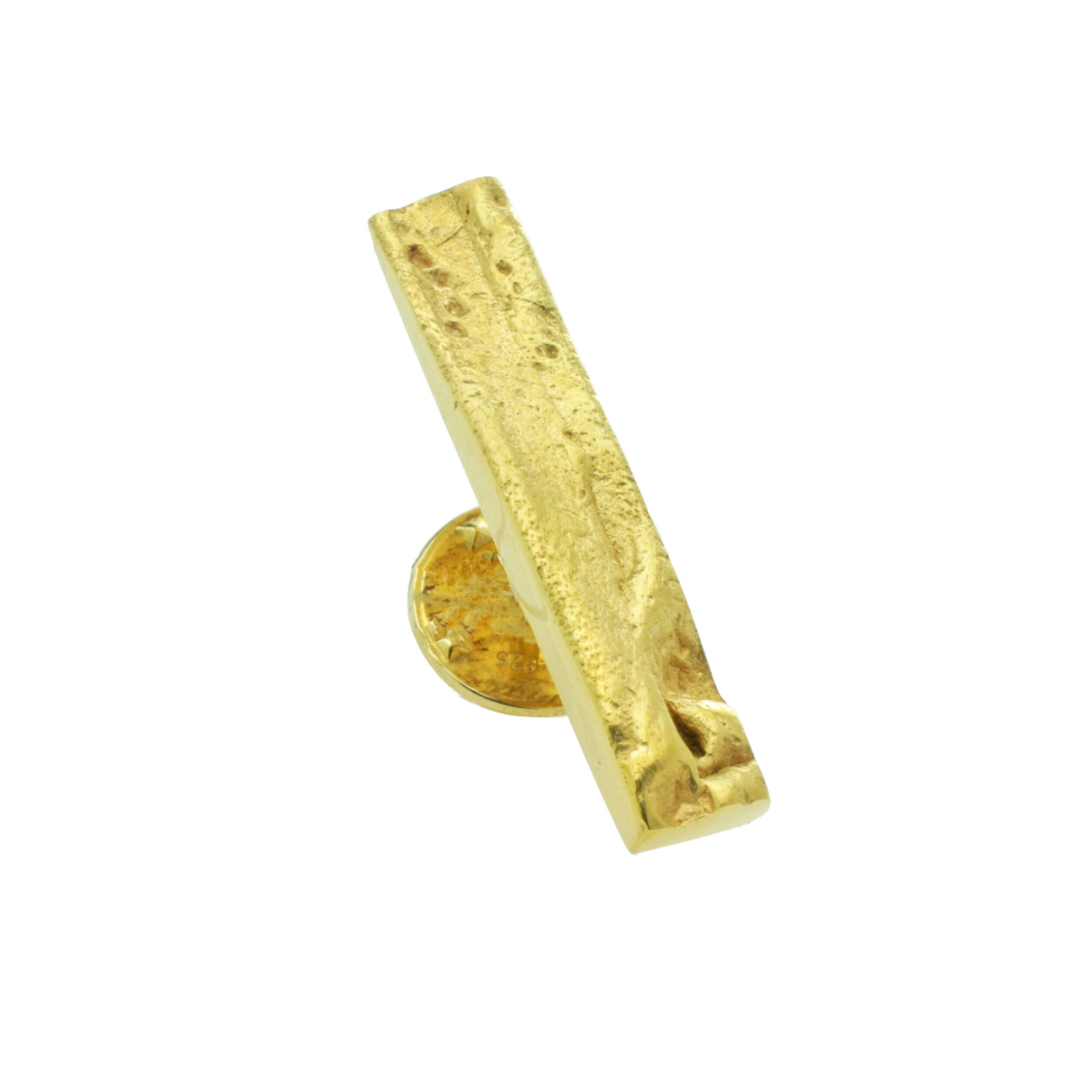 Pin Brooch handmade in yellow gold plated recycled bronze from GINA MELOSI's //CRACKED// collection