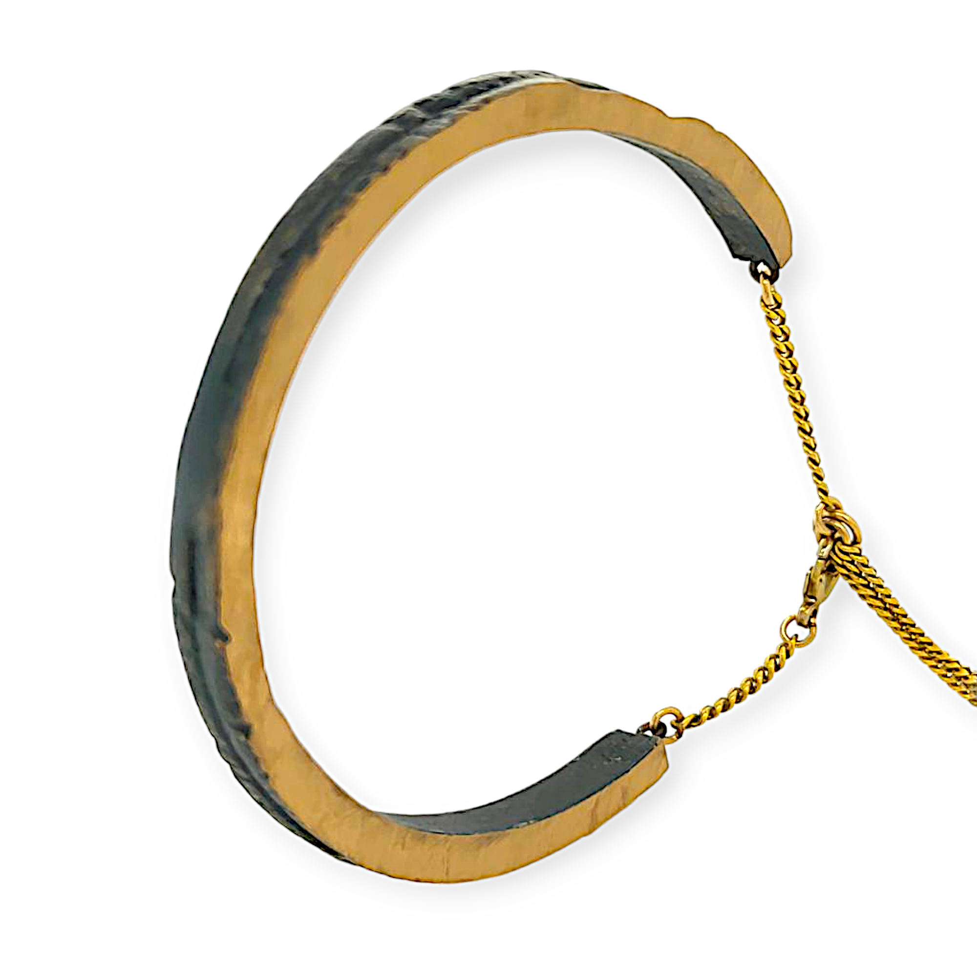 Two-tone Oval Cuff handmade in recycled bronze from GINA MELOSI's //CRACKED// collection