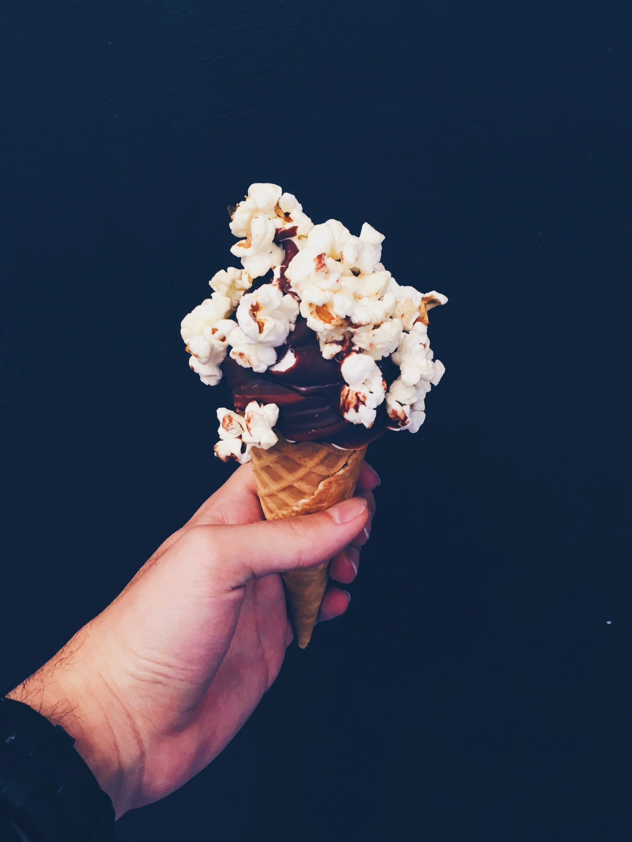 More dangerously, there's a really, really, REALLY good ice cream store literally next door to my place . . . Vanilla soft-serve with crumbled double-choc brownies, dipped in salted dark chocolate and coated in popcorn? YES PLEASE
