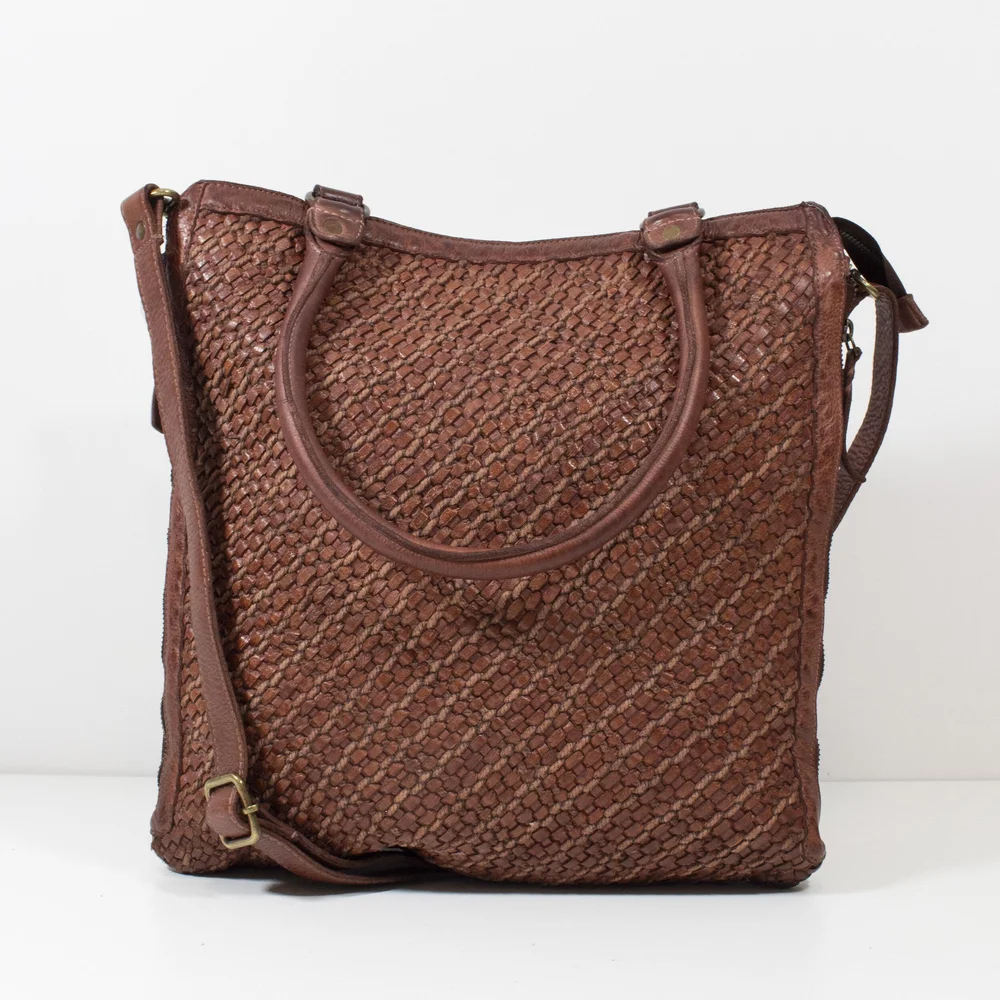Basket Weave Leather in Cognac — Hudson & Kings display picture 1