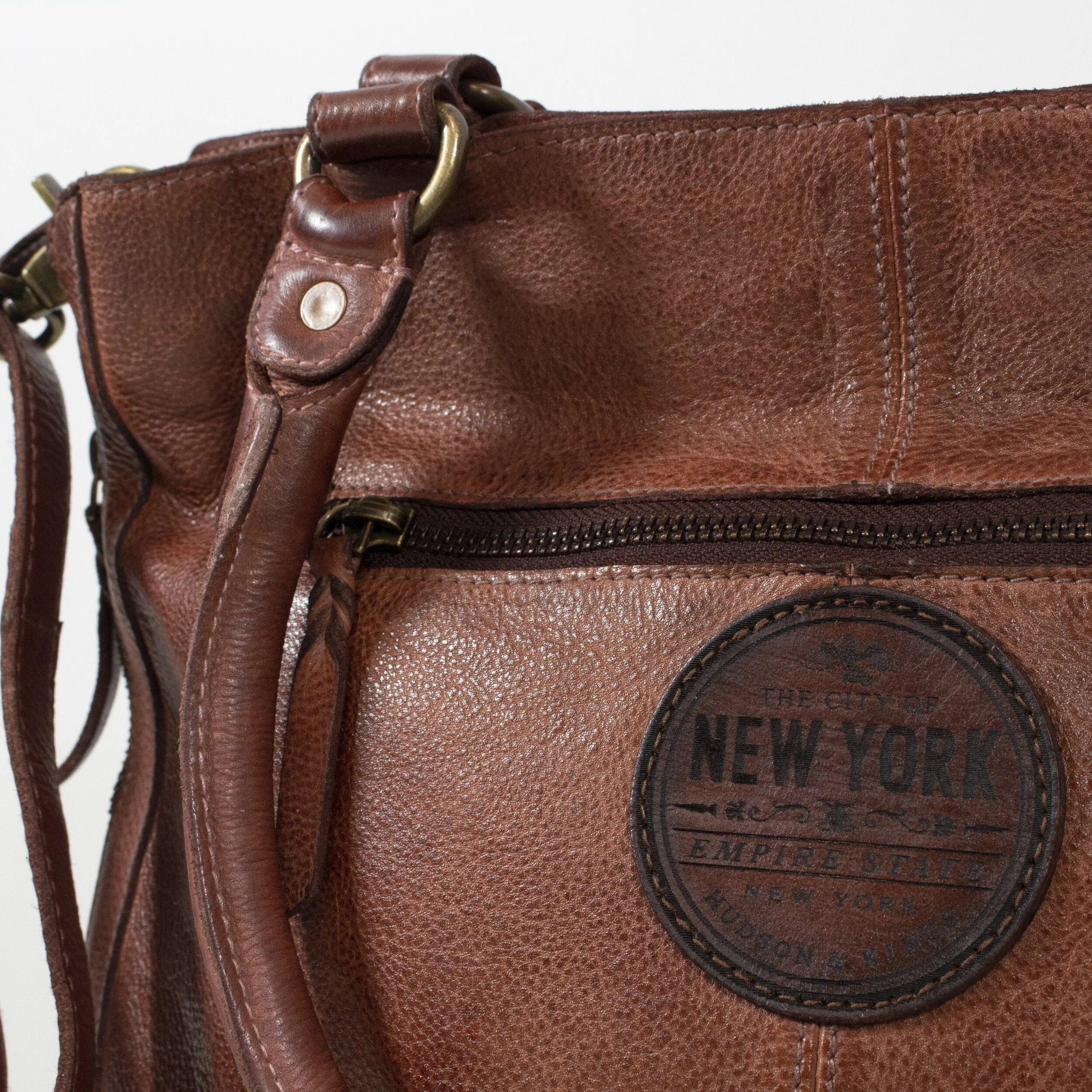Basket Weave Leather in Cognac — Hudson & Kings