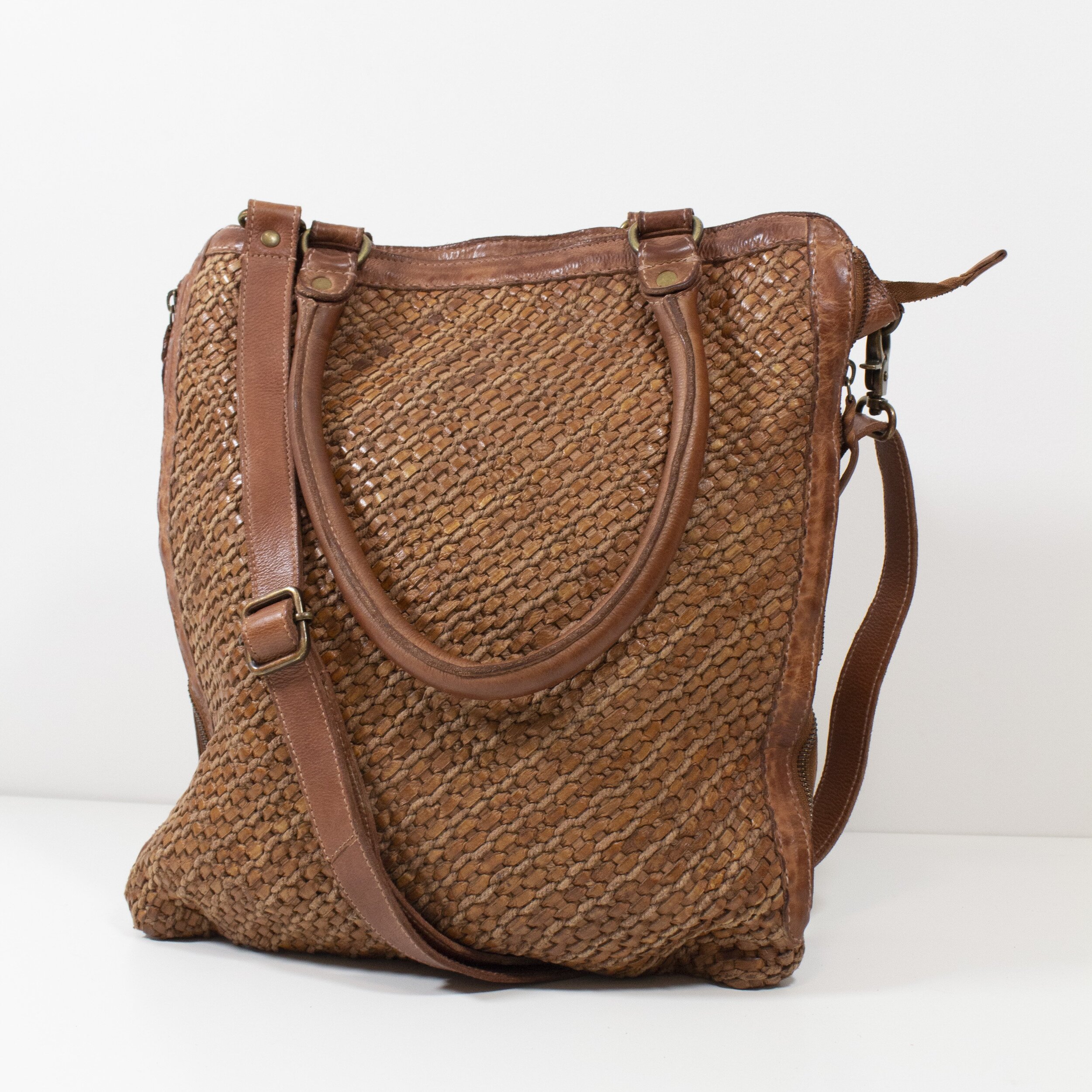Basket Weave Leather in Tan — Hudson & Kings