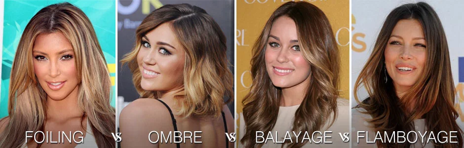 Pictures showing the difference between each technique. (This photo was found on Google, I did not do their hair)
