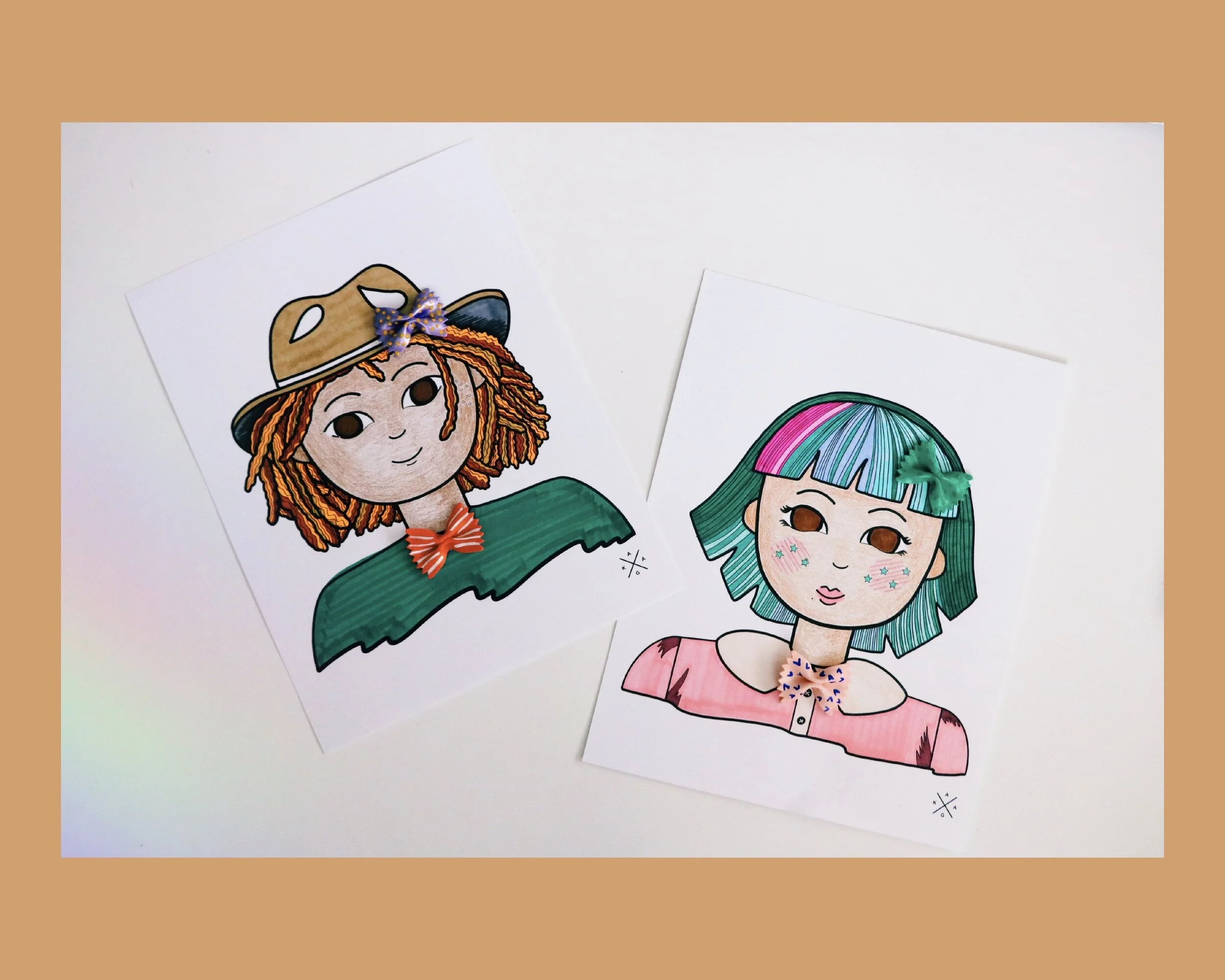 ESTRELLA + YUMA BOW PASTA COLORING SHEETS 🖍