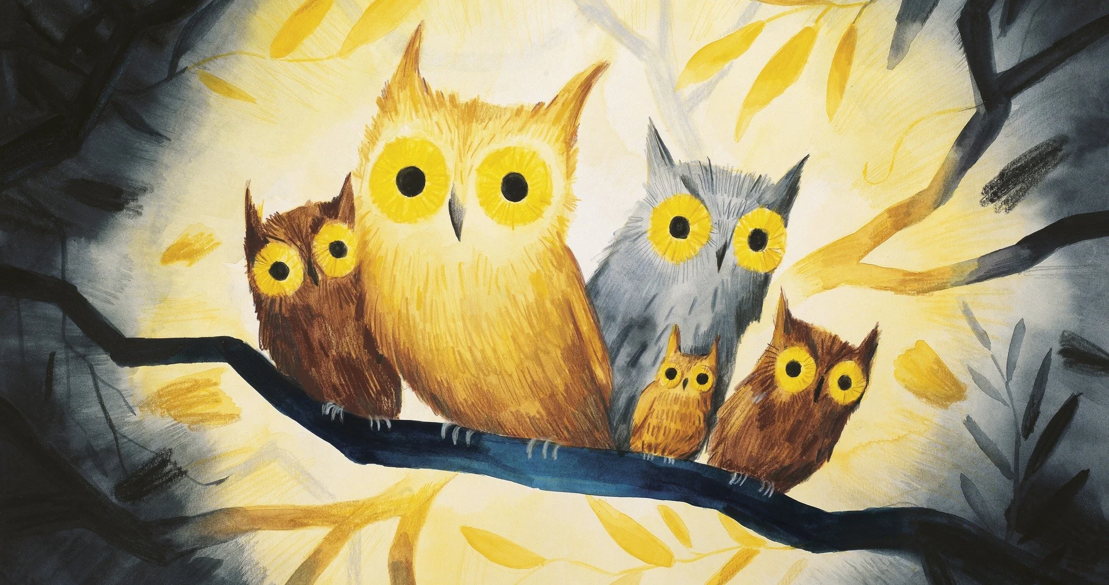 I was talking to some nice publishing folk last week who told me they refer to me as 'the owl girl' - I guess there are worse things I could be called! These 5 little gals appeared in my first book, the Star in the Forest, and I think they might find