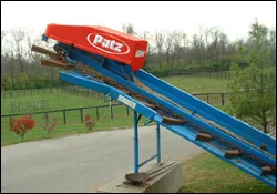 Equine Stable Cleaner End daily manual labor of removing manure from your stables. The Patz stable cleaner will automatically remove the manure for you day after day, year after year. You need a stable cleaner that you can depend on. (Shown without OSHA guard attached for display purposes.)