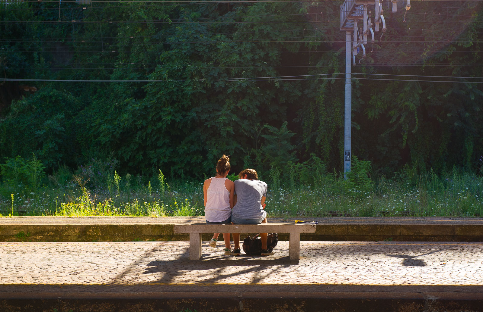 Waiting for the train
