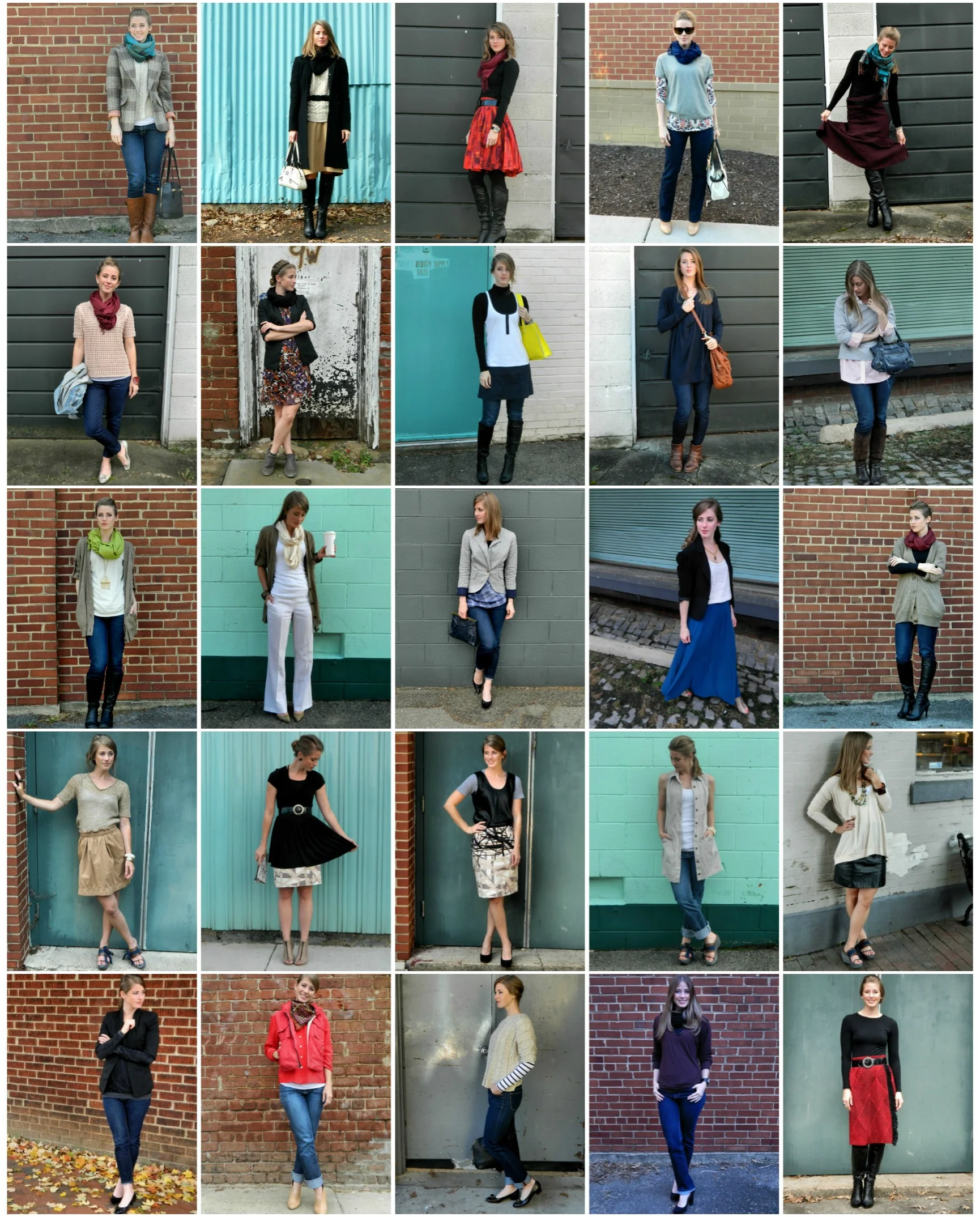 Outfits from 2013 comprised entirely of already owned or second hand pieces.