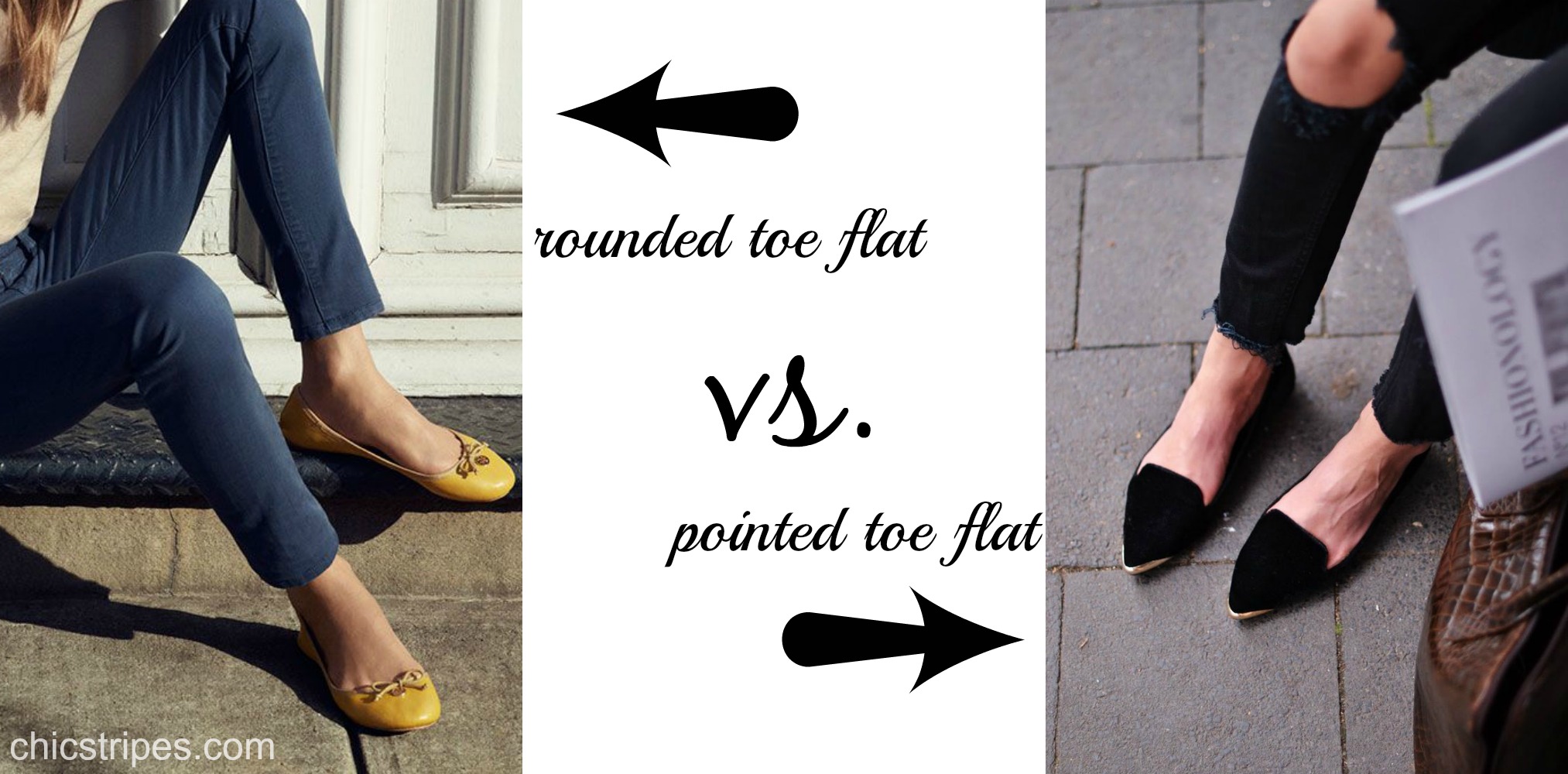 The Rounded Toe Flat vs. The Pointed Toe Flat — Chic Stripes