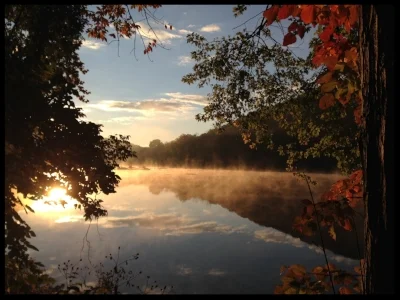 fall yoga irena misty lake