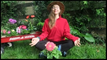 irena yoga sukhasana contented pose