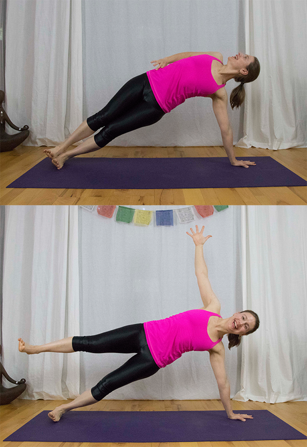 Strengthen gluteus medius, core, and arms with this yoga pose - side plank/vasisthasana. www.irenamiller.com