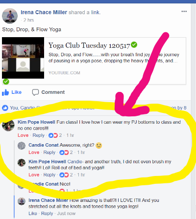 Yoga Club - Live Virtual Yoga Classes where you can be seen and receive feedback on your alignment! Yoga with Irena www.irenamiller.com/yoga-club