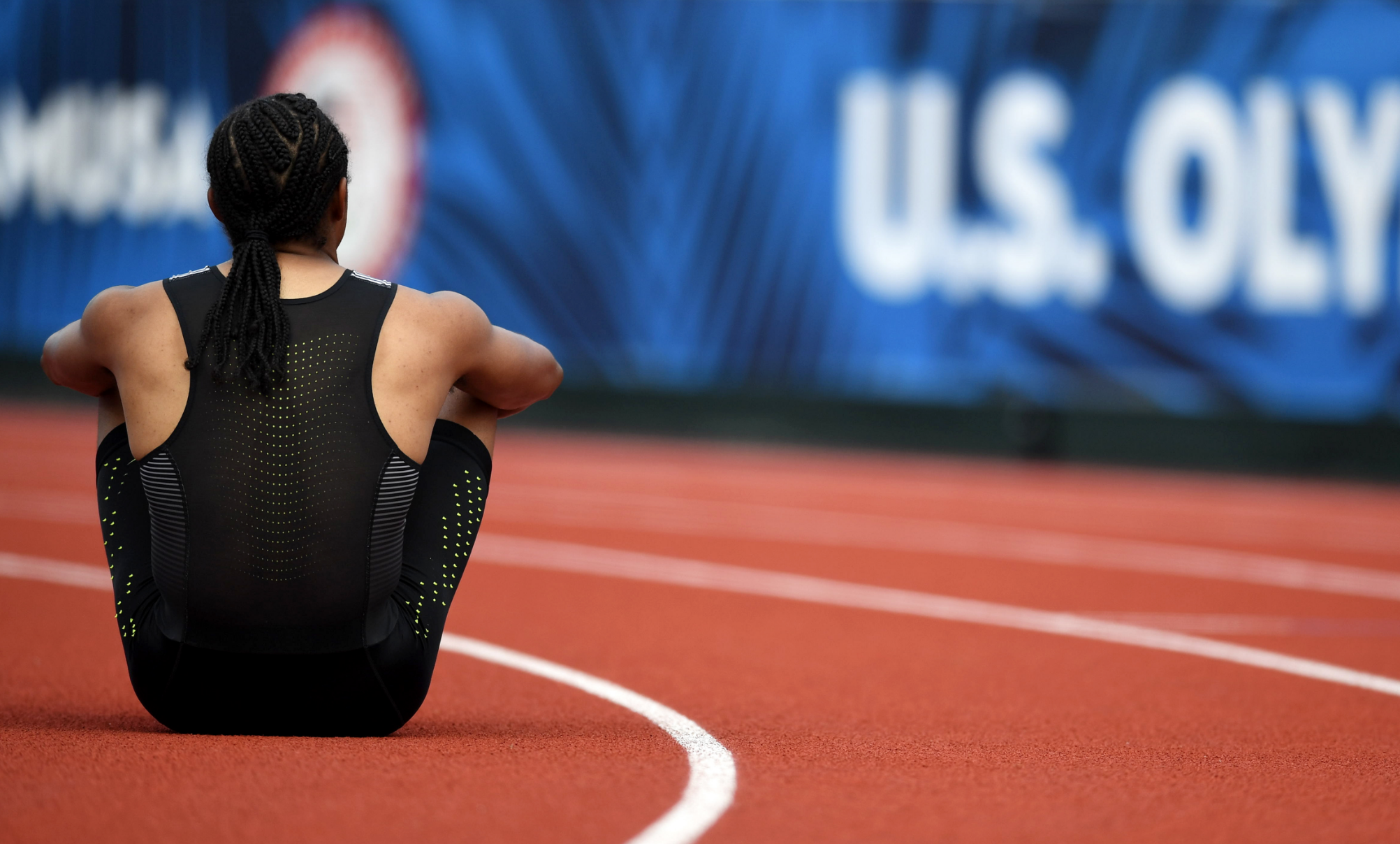 Merritt just missed the Olympic team, finishing fourth by 1/100th of a second. Still, he said, "People should know that no matter what you're going through in life, if you keep your mind focused on something you want to accomplish, anything is possible.''