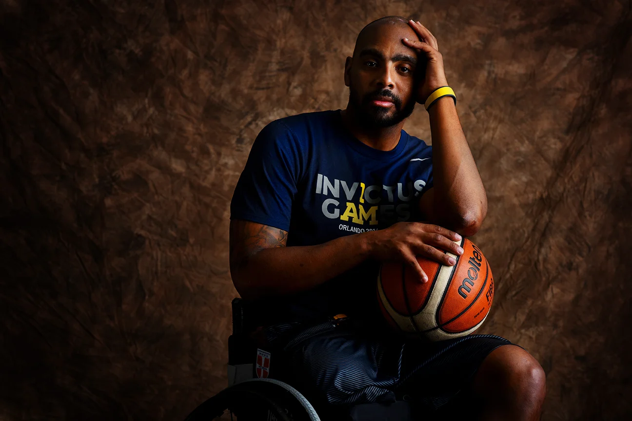 Delvin Maston, 37, is originally from New York City, but he now lives in Birmingham, Alabama. Maston won a gold medal in wheelchair basketball.