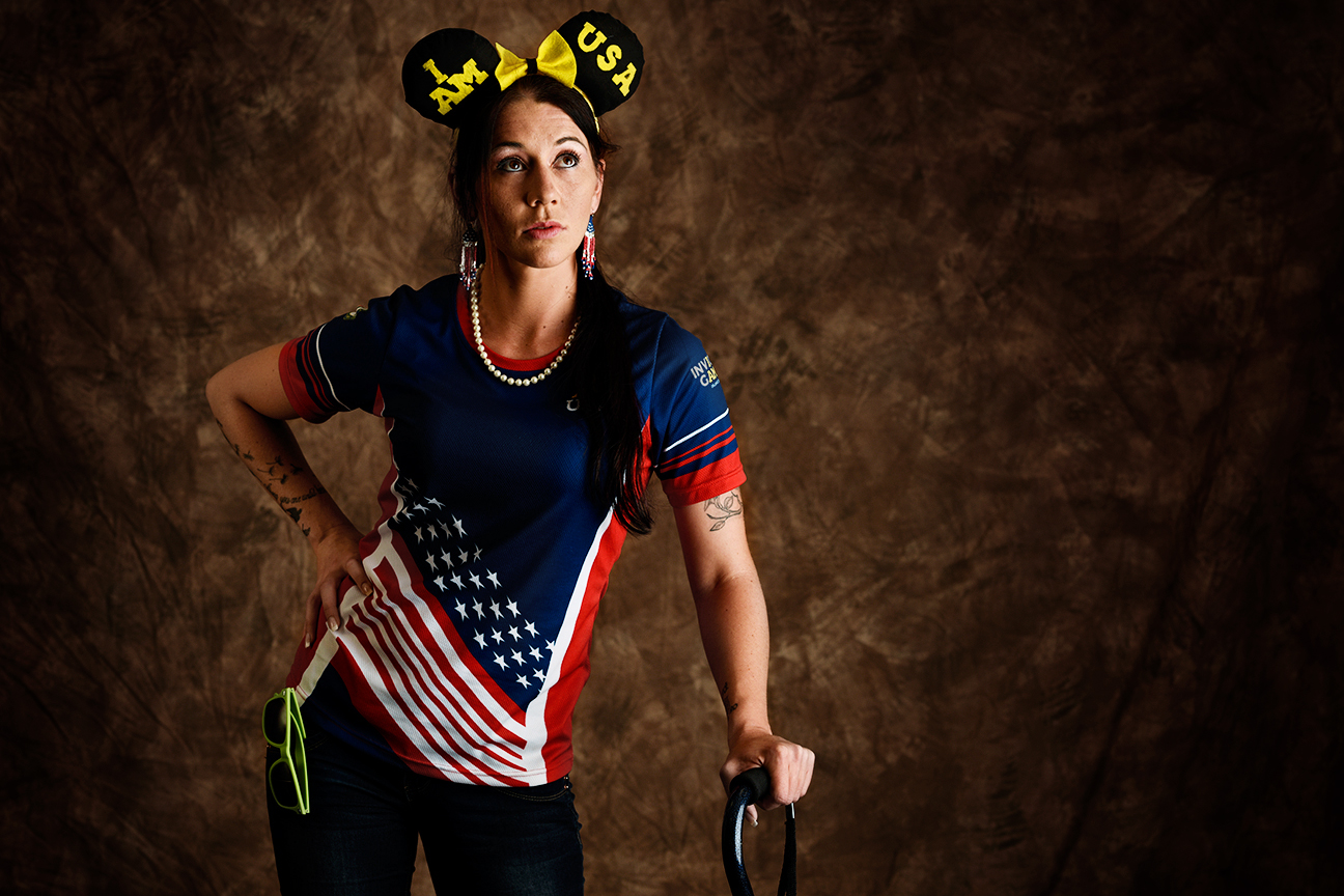 Kristen Esget, 30, is retired from the Coast Guard and is the only woman to represent that military branch at the Invictus Games. She is from Ridgeway, Virginia, and competed in swimming.