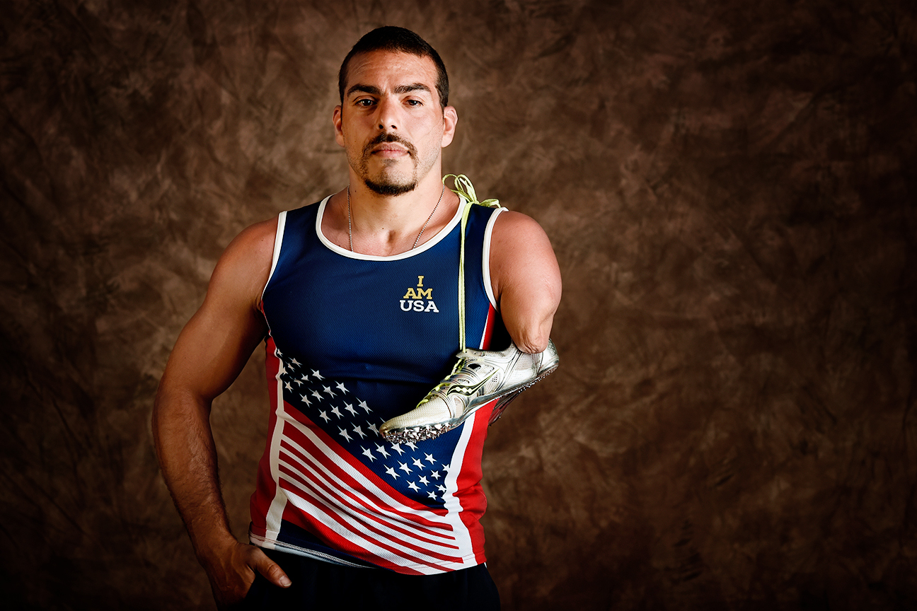 Michael Kacer, 34, is from Throop, Pennsylvania. He won four medals in track and field - gold in the 4x100-meter relay, silver in the 100 and 200 and bronze in the discus.