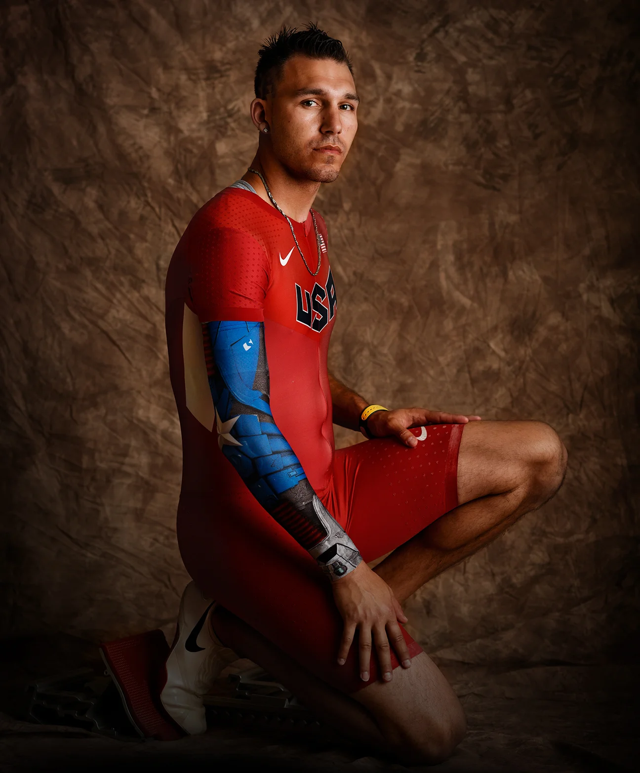 Robbie Gaupp is a retired Army sergeant from Gatesville, Texas. He won a gold medal in sitting volleyball and bronze medals in the 100 and 200 meters.