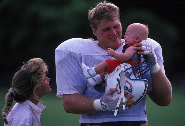 Happy Father&rsquo;s Day!  The Dellenbach family after practice at a Miami Dolphin training camp, years ago. #throwback