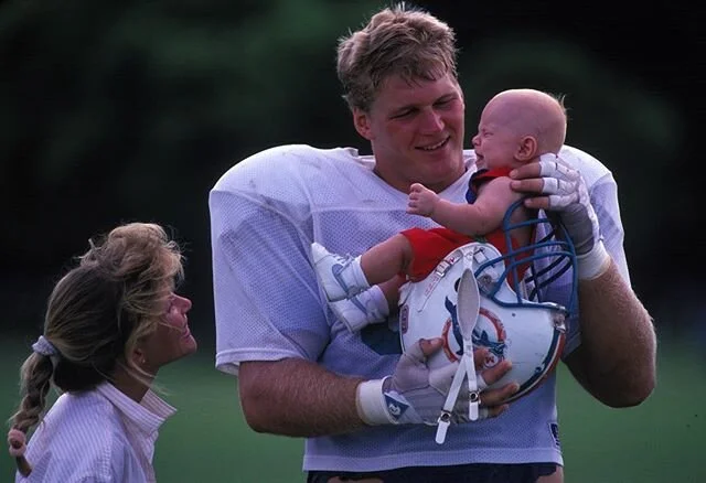 Happy Father&rsquo;s Day!  The Dellenbach family after practice at a Miami Dolphin training camp, years ago. #throwback